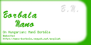borbala mano business card