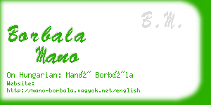 borbala mano business card